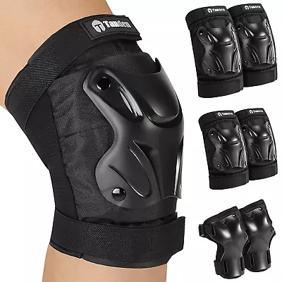 Skating Protective Gear Adult Knee & Elbow Pads Wrist Guards For Roller Skating  • $37.23