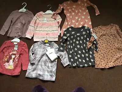 Girls 9/12 Months Bundle All Bnwt 4 Dresses 3 Tops  • £10.99