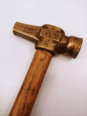 Vintage LIXIE C Brass Head Hammer Wood Handle USA - 12.5  - Blacksmith Tool • $21