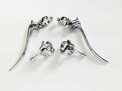 Universal Vintage /Classic Motorcycle Chrome Brass Lever Set + Choke Levers 7/8  • $98.38