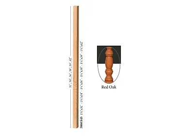 5060 Baluster Red Oak/Poplar Pre-finished White Rail Spindles 1.25 X1.25  36-42  • £4.98