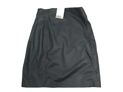 H&M Fuax Leather Grey Skirt With Zipper Back Size Us 2 • $12.99