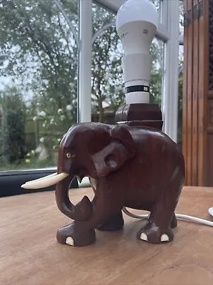 Vintage Hard Wood Elephant Lamp - Mid Century 1970’s Collectable - Working • $60.61