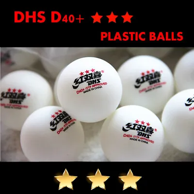 DHS D40+ 3Star Table Tennis Plastic Balls White Orange Ping Pong Balls • $51.70