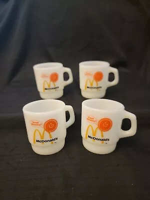 FIRE KING MCDONALDS  MUGS IN MINT  CONDITION- LOT Of 4 Set- • $49.97