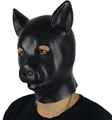 Latex Fetish Masks Hood Female Doll Dog Pup Play Fancy Dress Gimp Stag Pig Male • £24.99