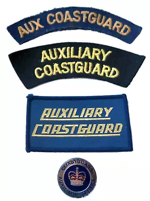 Auxiliary Coastguard Shoulder Titles X 3 + Metal & Enamel Badge - Various Ages • £27.50