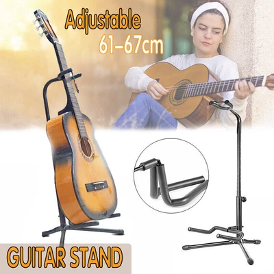 $15.53 • Buy New Folding Electric Acoustic Bass Tripod Guitar Padded Stand Floor Rack Holder