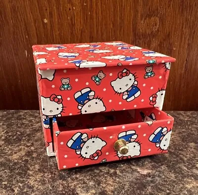 Vintage 1995 Hello Kitty Small Mini Organizer Drawer Sanrio Teddy Bear Red Cat • $10