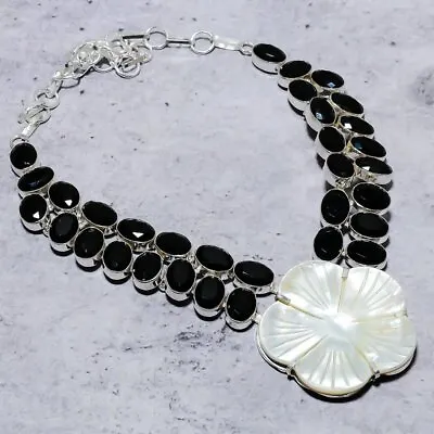 Mother Of Pearl Spinel Gemstone Handmade 925 Sterling Silver Necklace 18  Q169 • $21.99