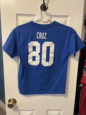 Victor Cruz New York Giants Super Bowl XLVI NFL Team Apparel Boys Blue Shirt M • $11.99