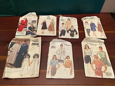 Vintage Vogue Sewing Patterns Lot Of 7 Different Sizes Women’s Kids Maternity • $20