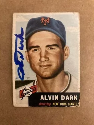 Alvin Dark  Autographed Signed 1953 Topps  Card With COA • $20.50