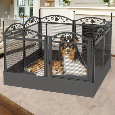 $149.90 • Buy Dog Whelping Pen Cage Box W/ Floor Mat Puppy Indoor Playpen Strong Outdoor Fence