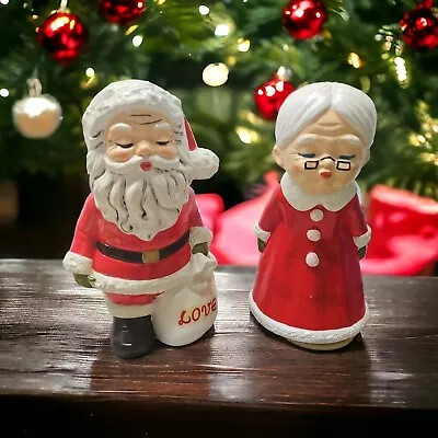 VTG Santa And Mrs Claus Musical WORKS Ceramic Handmade In Japan • $29.99