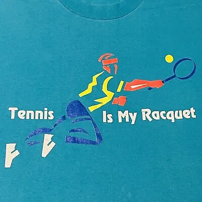 Vintage Tennis Shirt Single Stitch Screen Stars 80s 90s Colorful Cartoon T-shirt • $28