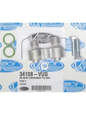 Vintage Air Compressor Adapter 2 Port 10 AN / 8 AN Male O-Ring Seal (34108-VUG) • $123.75