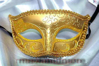 Venetian Masquerade Costume Ball Porm Dance Wedding Party Gold Mask For Man Boy • $9.99