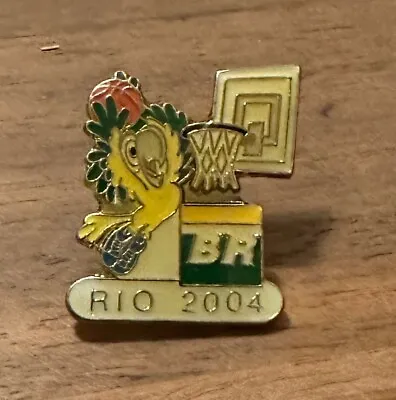 Rio 2004 Candidate City Mascot Parrot Basketball Brazil Team Olympic Bid Pin • $5