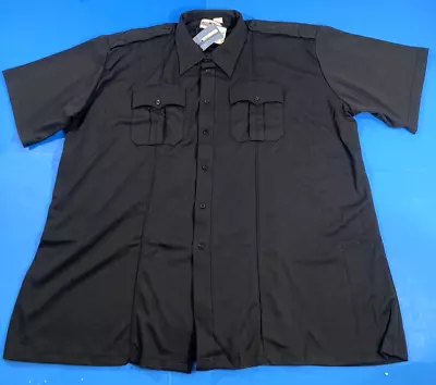 Flying Cross Mens Coolmax Short Sleeve Zipper Shirt 85r70z Lapd Navy 5xl • $68.37