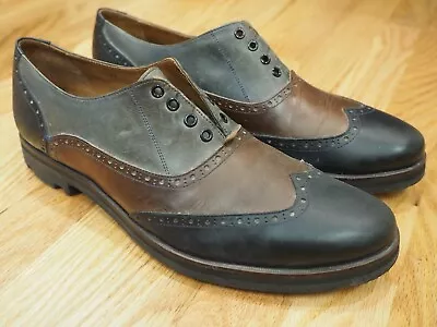 John Fluevog Mens Guardian Angel Andrew Brogue Shoes Size 12 Wingtip Colorblock • $69.99