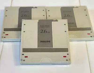 PHILIPS 72PDO 2.6GB Rewritable Magneto Optical Disks 3 Pieces • $25