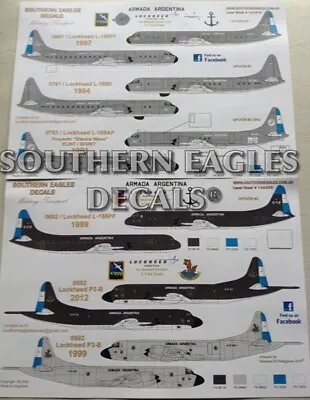 Lockheed L-188 Electra & P3B Orion - ARMADA ARGENTINA “Low Vis” - 1/144 Decals • $22