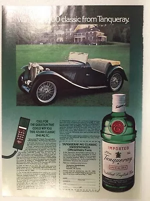 MGMGB10 Vintage Tanqueray Gin Advertisement 1948 MG TC Sweepstakes • £14.47