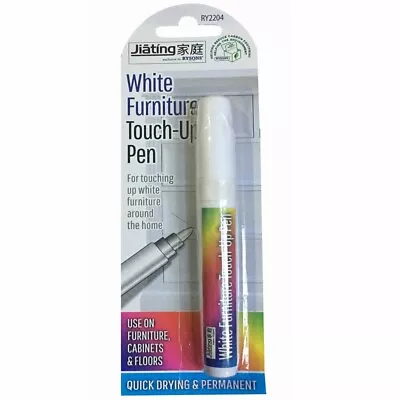 WHITE FURNITURE TOUCH UP PEN Marker Repair Wood Floor Cabinet Laminate Scratches • £2.69