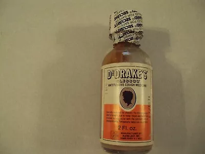 Vintage Collectable Dr. Drake's Glessco Antitussive Cough Medicine Syrup Bottle • $19.99