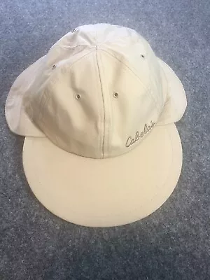 Cabelas Hat Men Extra Large Tan Long Bill Vintage Fishing Ear Flap Made In USA • $18.88