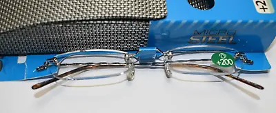 Micro Steel Reading Glasses +2.0 • $15