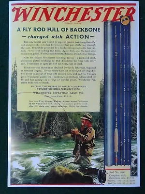 Winchester Advertising Poster Fly Fishing Rods And Reels 1920's • $7.50