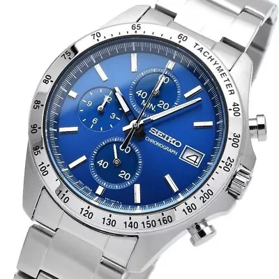 SEIKO Seiko Selection SPIRIT SBTR023 Blue Chronograph Men's Watch • $129