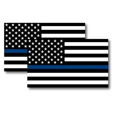 Thin Blue Line American Flag Magnet Decal 3x5 Inches Automotive Magnet 2 Pack • $9.99