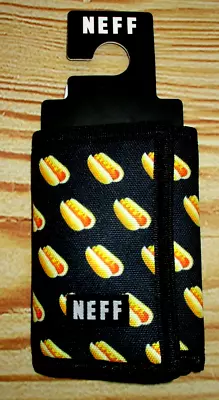 Mens Neff Hot Dog Black Trifold Wallet • $18.90