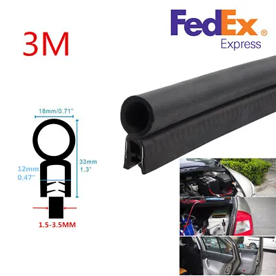 3M Car Door Black Rubber O U Channel Edge Edging Trim Seal Trunk Strip USA Stock • $27.89