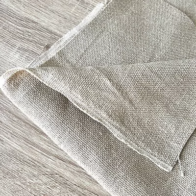1383. Plain Natural 100% Linen Fabric 144 Cm Wide Medium Weight Price Per 1/2 • £8