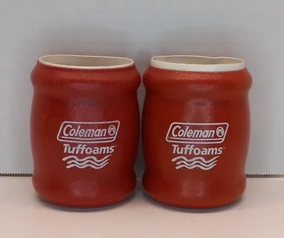 Coleman Tuffoams Foam Insulated Beer Soda Can Cooler Koozie Lot Of 2 Vintage Red • $16.95