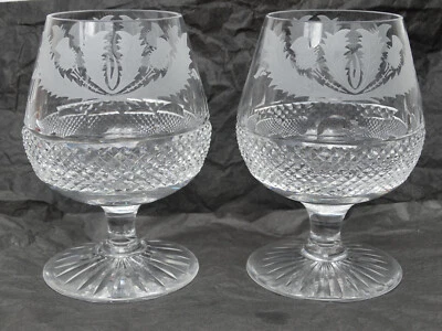 £69.99 • Buy Edinburgh Crystal Thistle Pair Of Brandy Balloon Glasses 12cm 4 3/4 