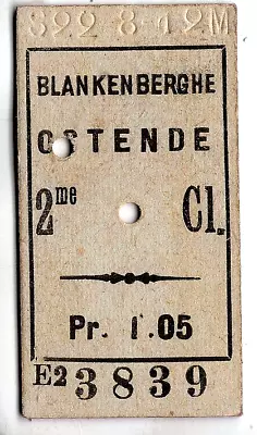 Railway / Tram Ticket: Belgium Vicinal: Blankenberghe To Ostende 1912? • £4.50