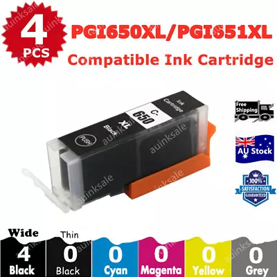 4X Compatible Ink PGI650 XL Black For Canon PIXMA MG5660 MG6660 MG6330 IP8760 • $7.20