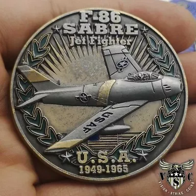 F-86 Sabre Jet Fighter USA Cold War Combatants Military Challenge Coin • $25.95