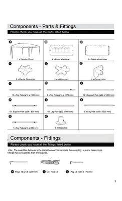 £6.99 • Buy Spare Parts For HOME 3m X 6m Gazebo 1428.