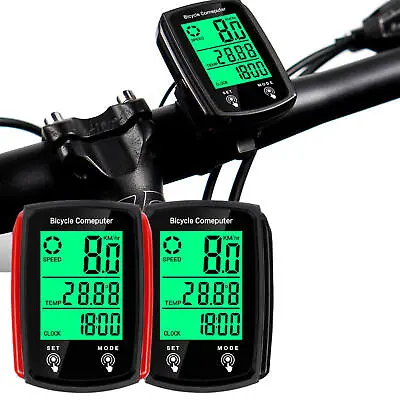 Speedometer Computer LCD Waterproof Cycling Bike Wired Night Bicycle Odometer • $15.20