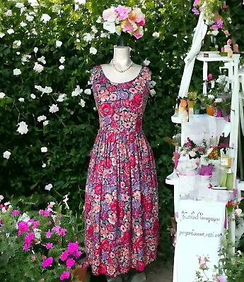 Laura Ashley Vintage Floral Prarie Cottagecore Tea Party Garden Dress 10 • $59.99