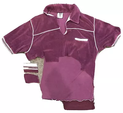 ELVIS PRESLEY Piece Of Owned & Worn Shirt Short Sleeve Purple Velour 1960s LOA • $129