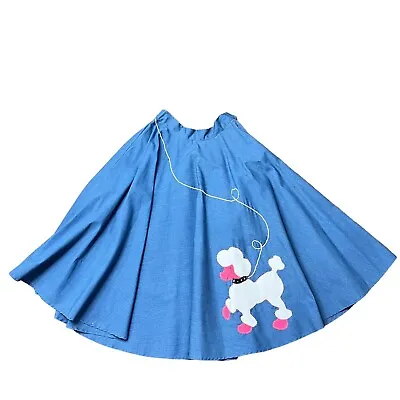 Vintage Size S 25 Handmade Blue Poodle Skirt 50's Sock Hop Costume Rockabilly • $19.89