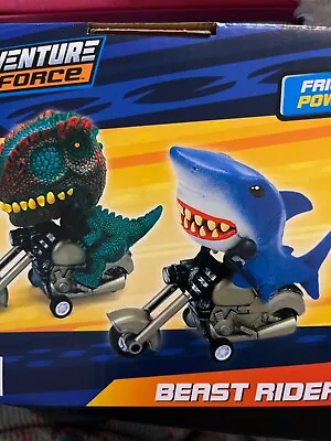 Adventure Force T-Rex Dinosaur On Motorcycle Shark Beast Riders Friction Powered • $10