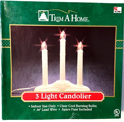 Vintage 3 Light Candolier Candelabra Electric Clear Lights By Trim A Home - New • $20.66